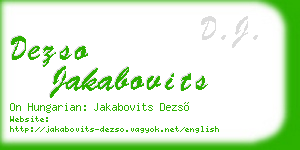 dezso jakabovits business card