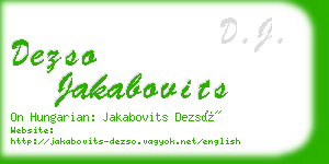 dezso jakabovits business card